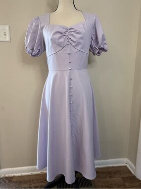 Belle Pogue lavender purple maxi dress prairie peasant SZ M